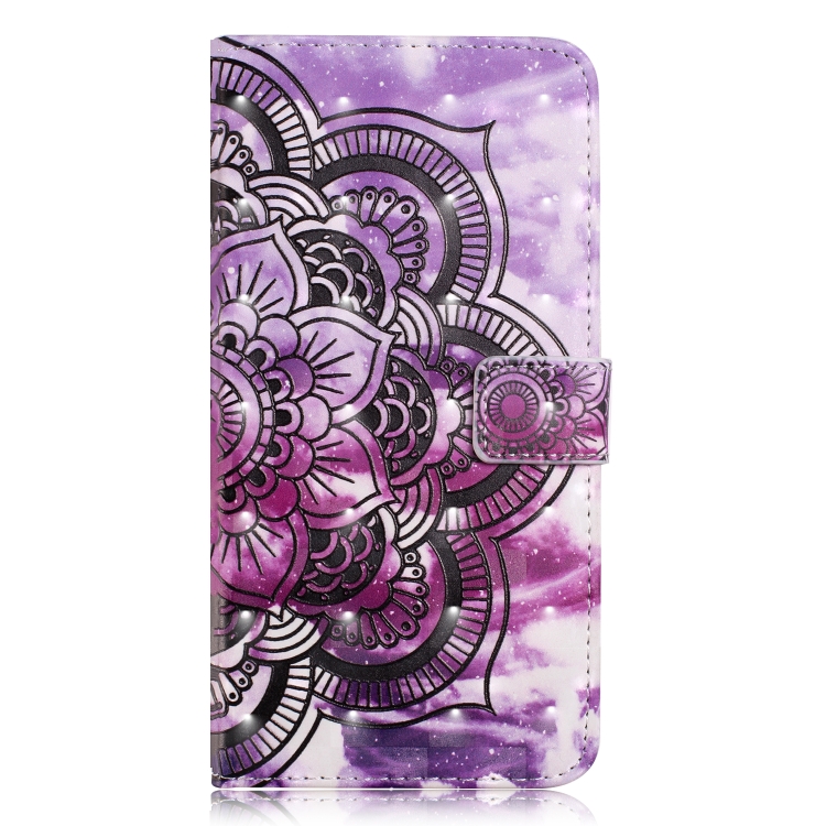 

3D Painted Pattern Horizontal Flip Leather Case with Stand & Card Slot & Wallet for Galaxy S10+(Purple Flowers)