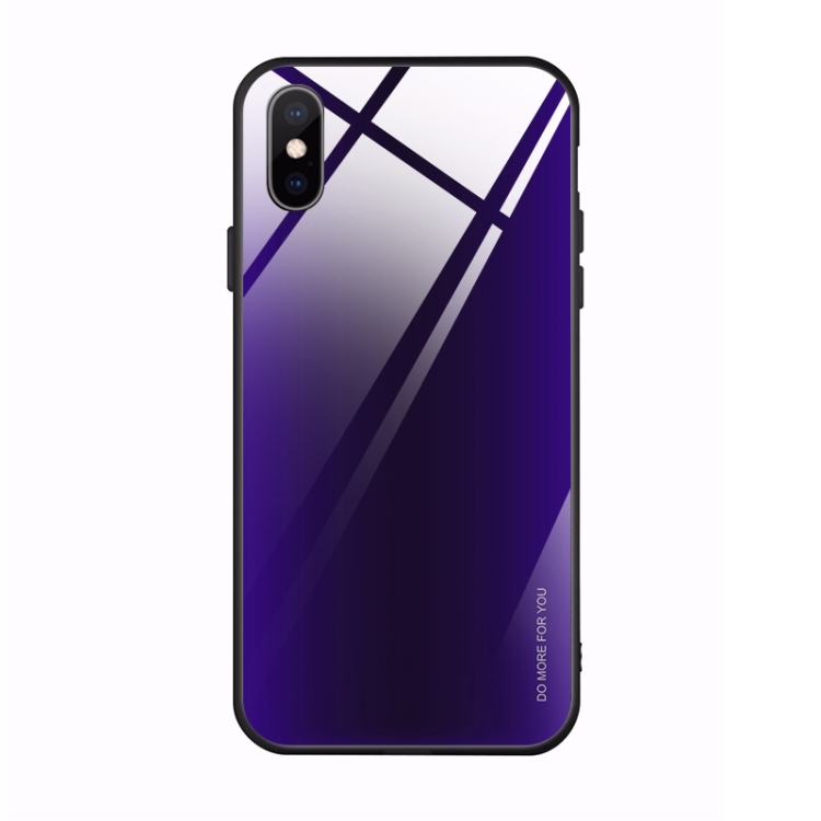 

Mocolo Gradient Color Glass Phone Case for iPhone XR(Dark Blue Black)