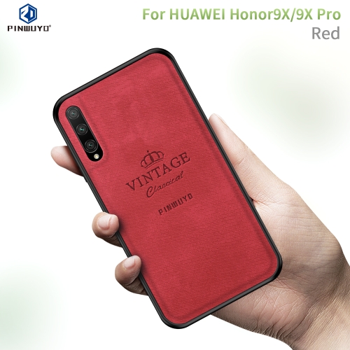 

PINWUYO Shockproof Waterproof Full Coverage PC + TPU + Skin Protective Case for Huawei Honor 9X / Honor 9X Pro(Red)