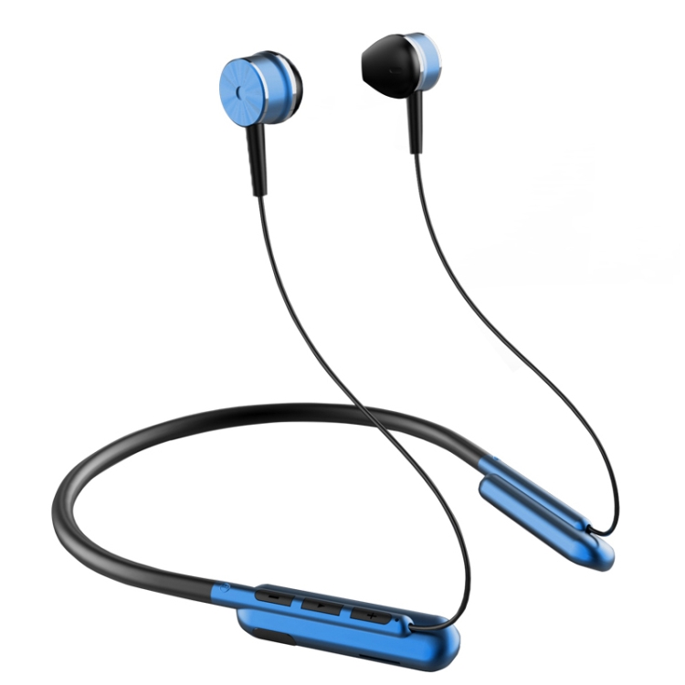 

DM-26 Binaural Wireless Retractable Neckband Foldable Bluetooth 5.0 In-Ear Running Neck-Mounted Sports Headset(Blue)