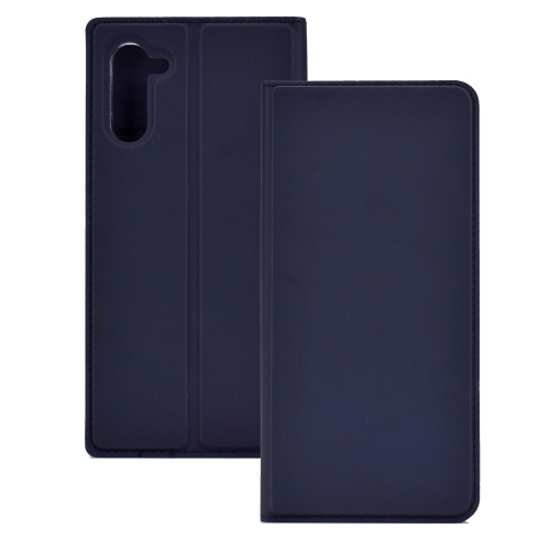 

Electric Pressed Plain Texture Ultra-thin Magnetic Suction TPU + PU Leather Case with Holder & Card Slot for Galaxy Note10(Blue)