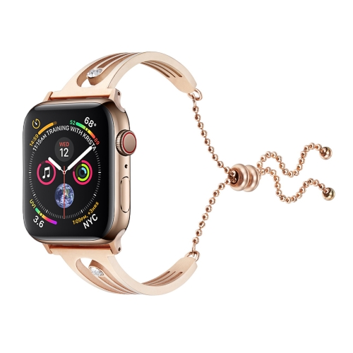 

For Apple Watch 3/2/1 Generation 38mm Universal Rose Gold One Diamond Stainless Steel Bracelet Strap(Rose Gold)