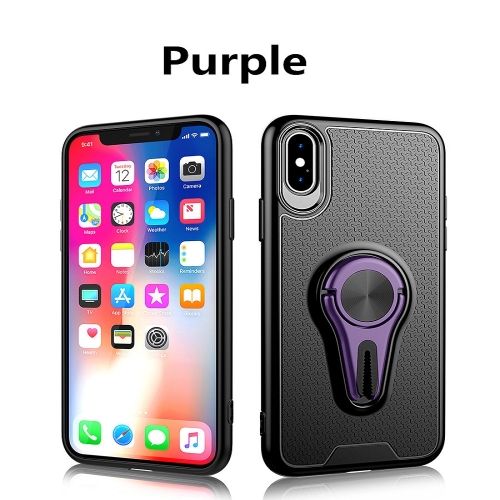 

Non-slip Y-shaped TPU Mobile Phone Case with Rotating Car Bracket for iPhone X / XS(Purple)