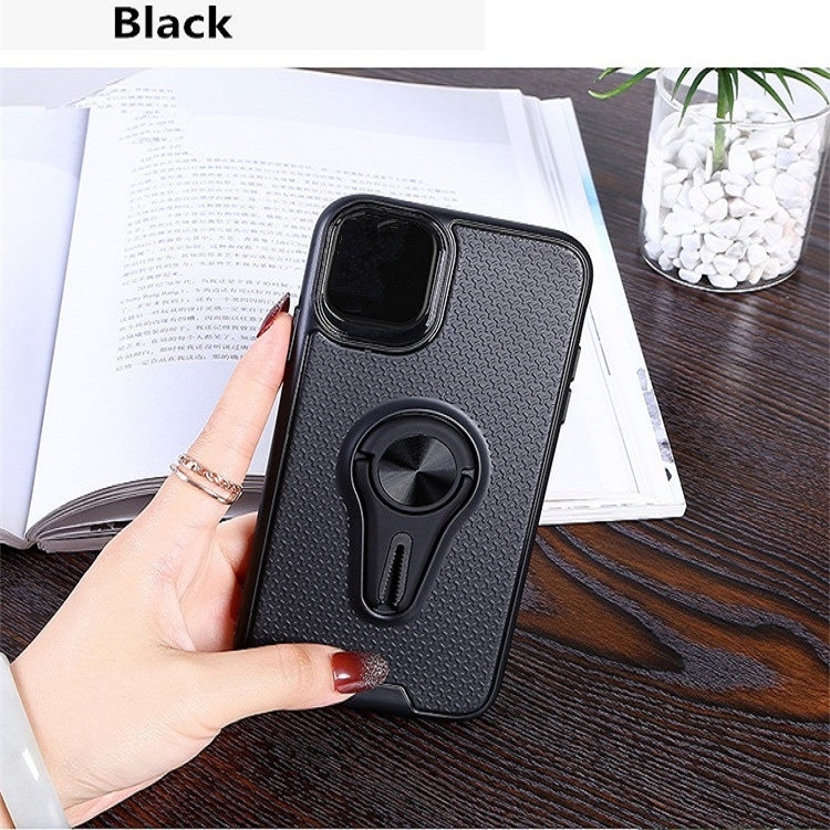 

360 Rotary Multifunctional Stent TPU Case for iPhone XI 2019 , with Magnetic Invisible Holder & Car Holder(Black)