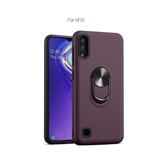 

For Galaxy M10 360 Rotary Multifunctional Stent PC+TPU Case with Magnetic Invisible Holder(Jujube Red)