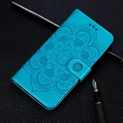 

Mandala Embossing Pattern Horizontal Flip Leather Case for Huawei Nova 5 / Nova 5 Pro , with Holder & Card Slots & Wallet & Photo Frame & Lanyard(Blue)