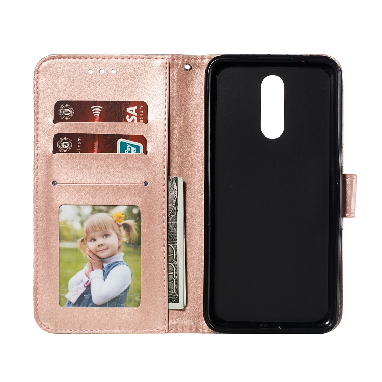 

Lace Flower Embossing Pattern Horizontal Flip Leather Case for Nokia 3.2 , with Holder & Card Slots & Wallet & Photo Frame & Lanyard(Rose Gold)