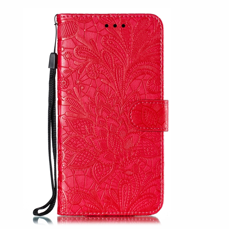 

Lace Flower Embossing Pattern Horizontal Flip Leather Case for Xiaomi Redmi 7A , with Holder & Card Slots & Wallet & Photo Frame & Lanyard(Red)