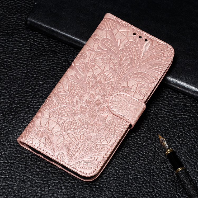 

Lace Flower Embossing Pattern Horizontal Flip Leather Case for Huawei Honor X9 Pro , with Holder & Card Slots & Wallet & Photo Frame & Lanyard(Rose Gold)