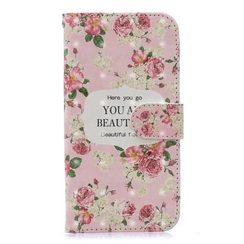 

3D Painting Pattern Coloured Drawing Horizontal Flip PU Leather Case with Holder & Card Slots & Wallet For Galaxy S10e(Rose)