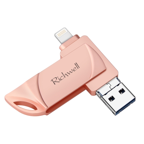 

Richwell DXZ128 USB Flash Disk 128G 3 in 1 Micro USB + 8 Pin + USB 3.0 Compatible IPhone & IOS(Rose Gold)