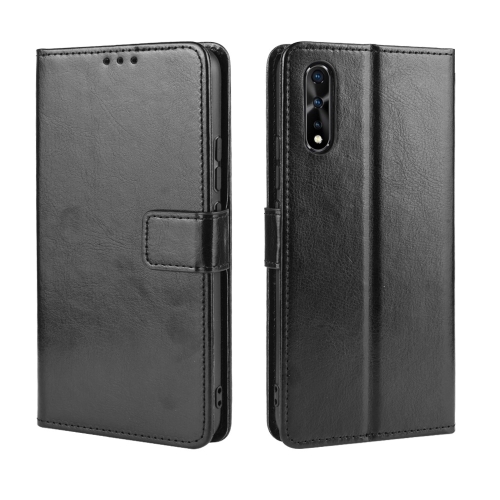 

Retro Crazy Horse Texture Horizontal Flip Leather Case for vivo iQOO Neo / S1 / Y7S / Z5 , with Holder & Card Slots & Photo Frame(Black)