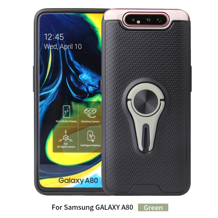 

Non-slip Y-shaped TPU Mobile Phone Case with Rotating Car Bracket for Galaxy A80(Green)