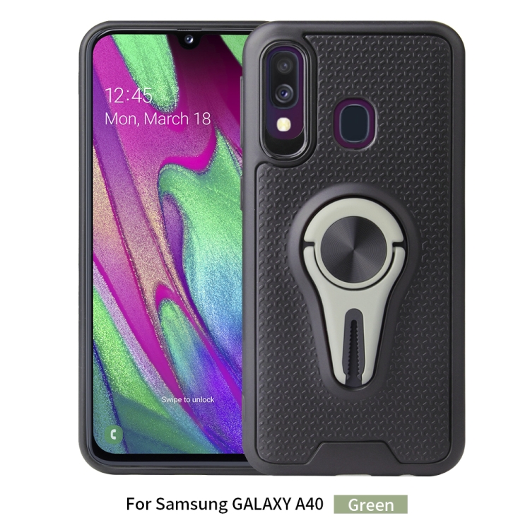 

Non-slip Y-shaped TPU Mobile Phone Case with Rotating Car Bracket for Galaxy A40(Green)