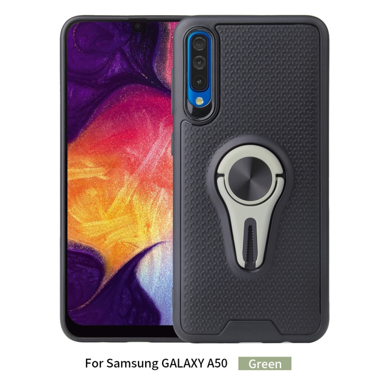 

Non-slip Y-shaped TPU Mobile Phone Case with Rotating Car Bracket for Galaxy A50(Green)