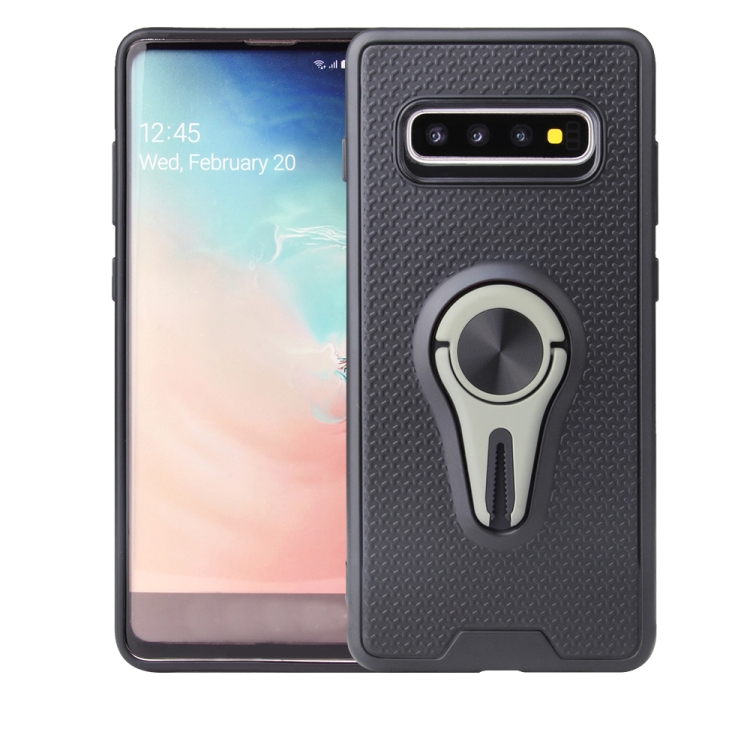 

Non-slip Y-shaped TPU Mobile Phone Case with Rotating Car Bracket for Galaxy S10 Plus(Green)