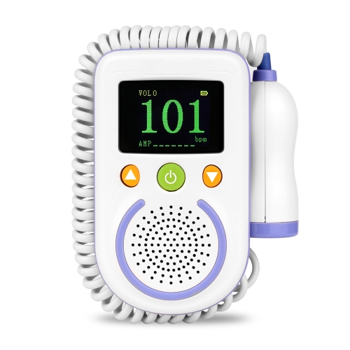 

A100D Digital Fetal Doppler Ultrasound Sound Baby Heartbeat Detector Monitor Rechargeable Prenatal Pocket Fetal Doppler Stethoscope