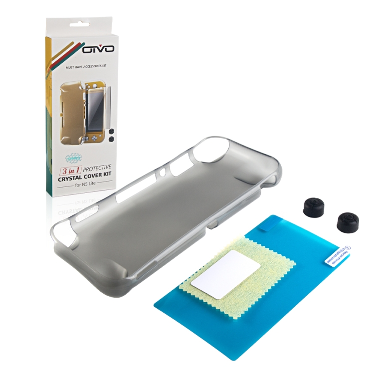 

3 In 1 Protective case for Nintendo switch Lite Game Accessories(Clear Black)