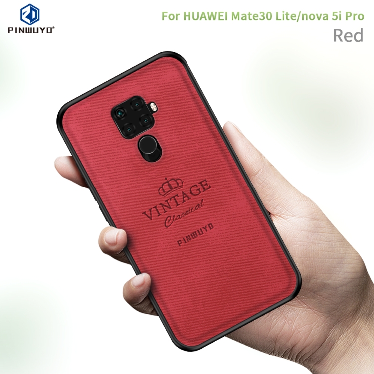 

PINWUYO Shockproof Waterproof Full Coverage PC + TPU + Skin Protective Case for Huawei Nova 5i Pro / Mate 30 Lite(Red)
