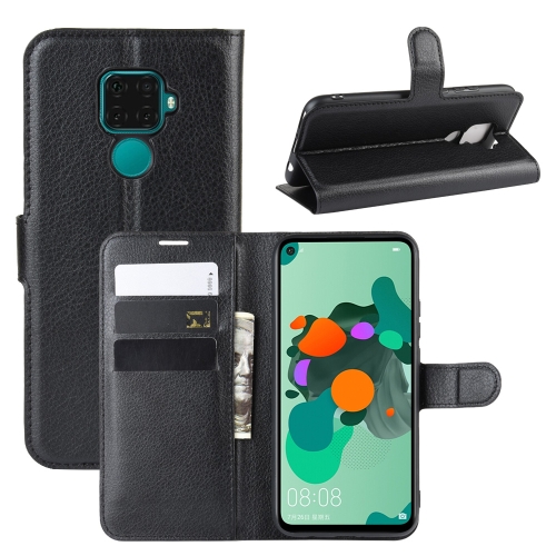 

Litchi Texture Horizontal Flip Leather Case for Huawei Mate 30 Lite / Nova 5i Pro, with Wallet & Holder & Card Slots(black)