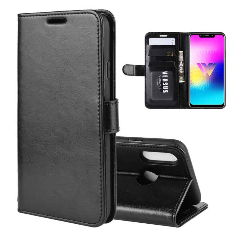 

R64 Texture Single Fold Horizontal Flip Leather Case for LG W10, with Holder & Card Slots & Wallet(black)