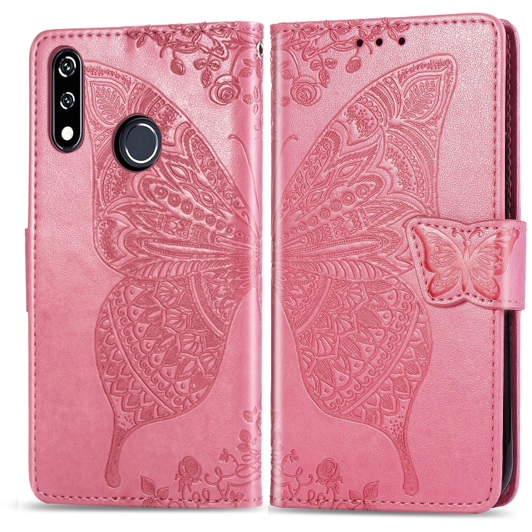 

Butterfly Love Flowers Embossing Horizontal Flip Leather Case For LG W10 with Holder & Card Slots & Wallet & Lanyard(Pink)
