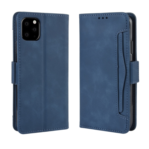 

Wallet Style Skin Feel Calf Pattern Leather Case For iPhone 11 Pro Max ,with Separate Card Slot(Blue)