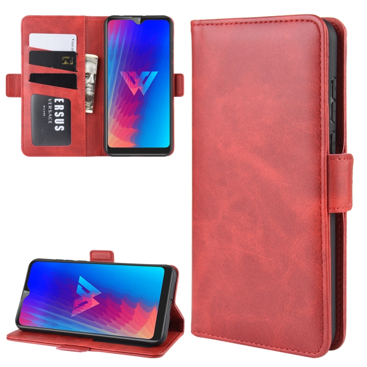 

Wallet Stand Leather Cell Phone Case for LG W30，with Wallet & Holder & Card Slots(Red)
