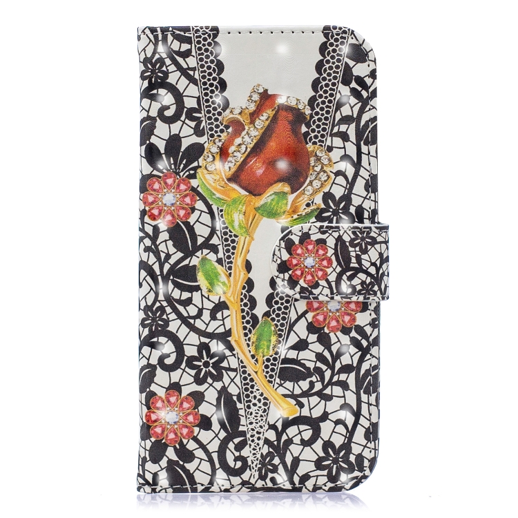 

3D Painting Pattern Coloured Drawing Horizontal Flip PU Leather Case with Holder & Card Slots & Wallet for iPhone XR(Screw Rose)