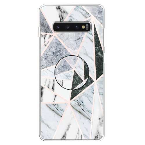 

3D Marble Soft Silicone TPU Case Cover Bracket For Galaxy S10 5G(Polytriangle)