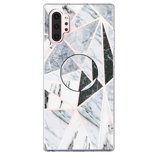 

3D Marble Soft Silicone TPU Case Cover Bracket For Galaxy Note10 +(Polytriangle)