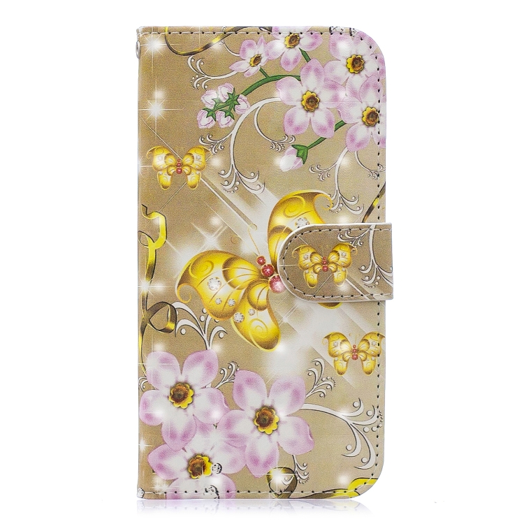 

For Galaxy S8 3D Painting Pattern Coloured Drawing Horizontal Flip PU Leather Case with Holder & Card Slots & Wallet(The Golden Butterfly)