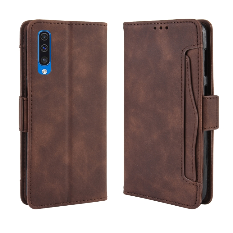 

Wallet Style Skin Feel Calf Pattern Leather Case for Galaxy A50 / A50s, with Separate Card Slot(Brown)