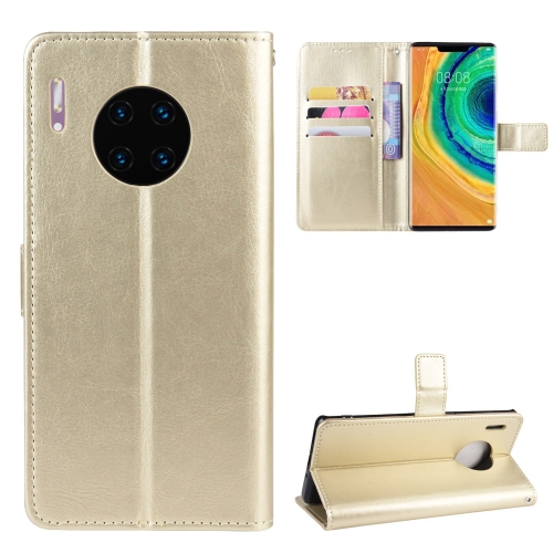 

Retro Crazy Horse Texture Horizontal Flip Leather Case for Huawei Mate 30 Pro, with Holder & Card Slots & Photo Frame(Gold)