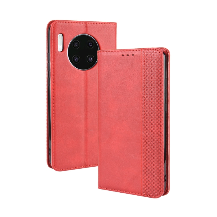 

Magnetic Buckle Retro Crazy Horse Texture Horizontal Flip Leather Case for Huawei Mate 30 , with Holder & Card Slots & Photo Frame(Red)