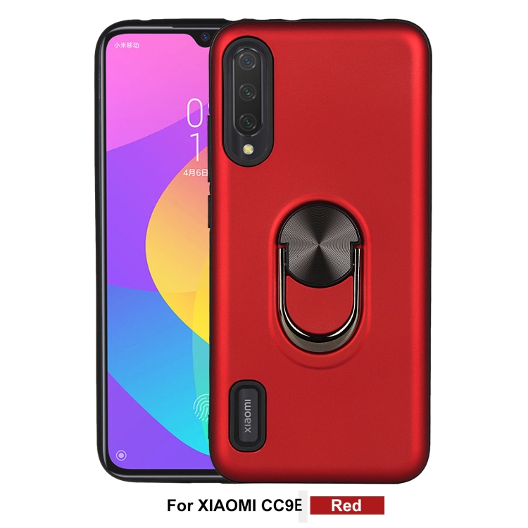 

For Xiaomi Mi CC9e / A3 360 Rotary Multifunctional Stent PC+TPU Case with Magnetic Invisible Holder(Red)