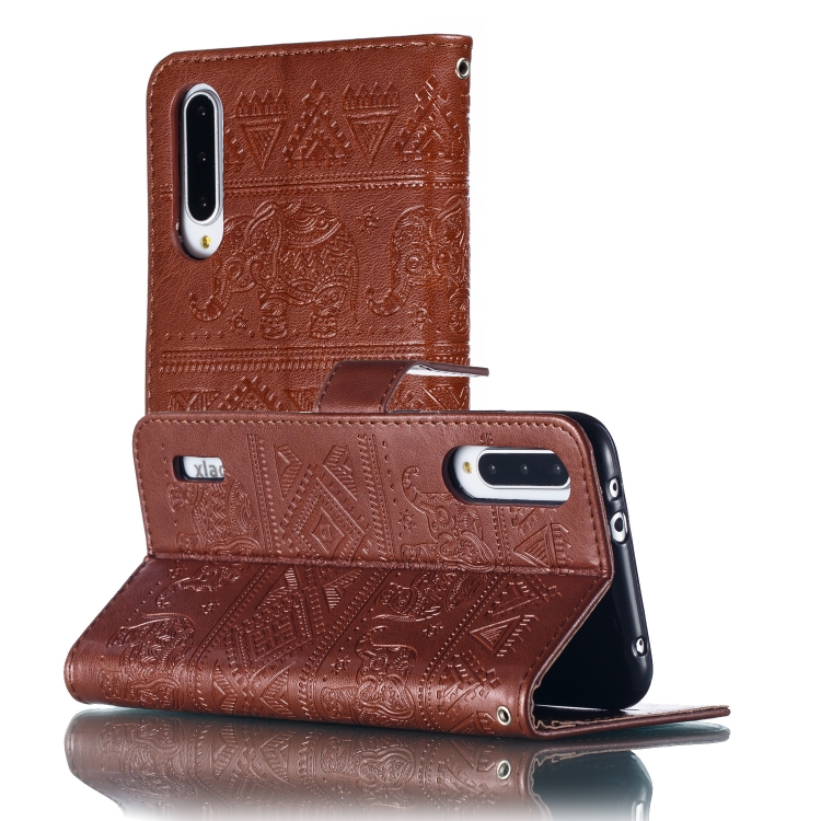 

Elephant Embossing Pattern Horizontal Flip Leather Case for Xiaomi Mi CC9e, with Holder & Card Slots & Wallet & Lanyard(Brown)