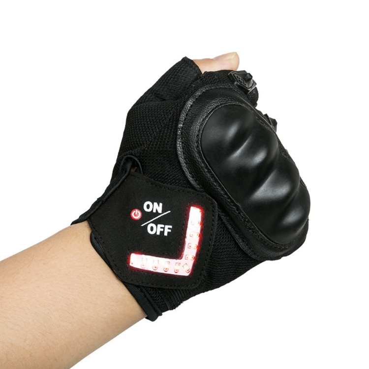

Automatic Induction Turn Signal Gloves Riding Warning Light Gloves, Color:Black(XXL)