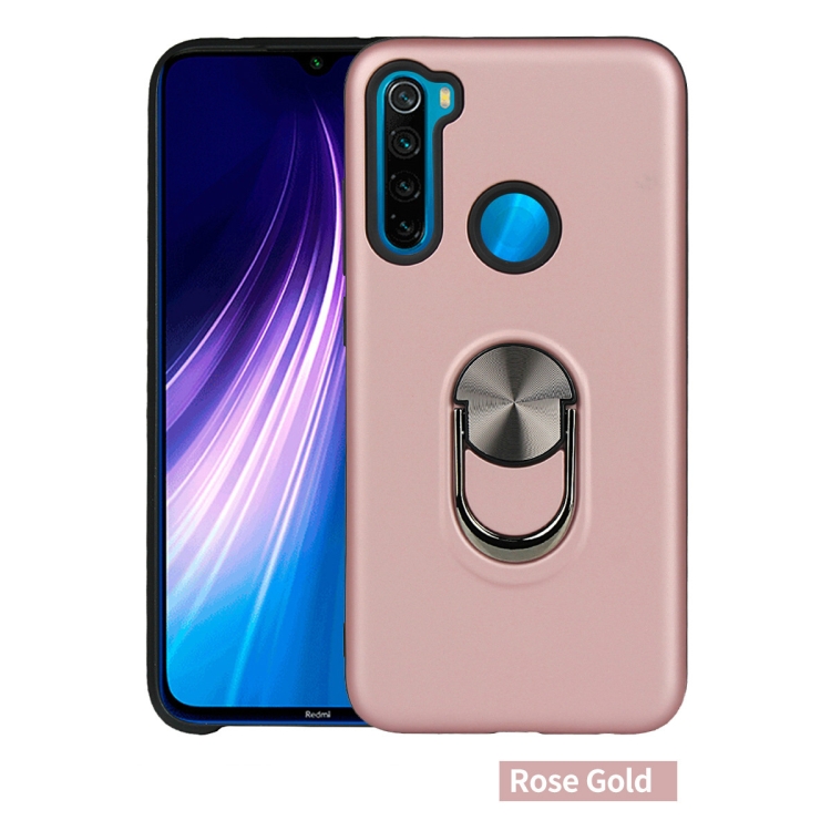 

For Xiaomi Redmi Note 8 360 Rotary Multifunctional Stent PC+TPU Case with Magnetic Invisible Holder(Rose Gold)