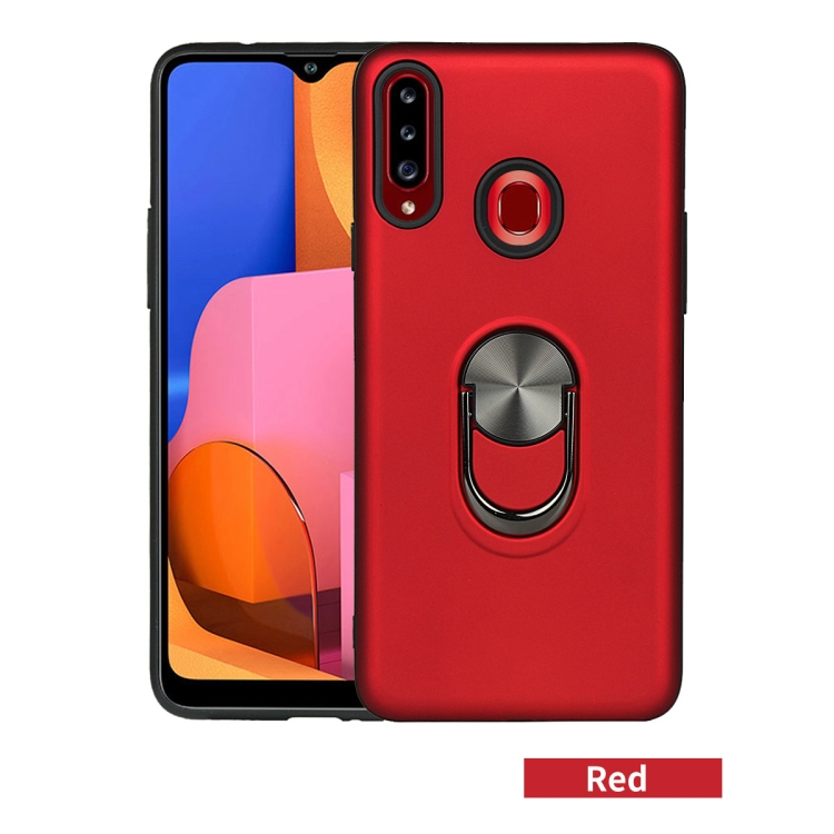 

For Galaxy A20s 360 Rotary Multifunctional Stent PC+TPU Case with Magnetic Invisible Holder(Red)