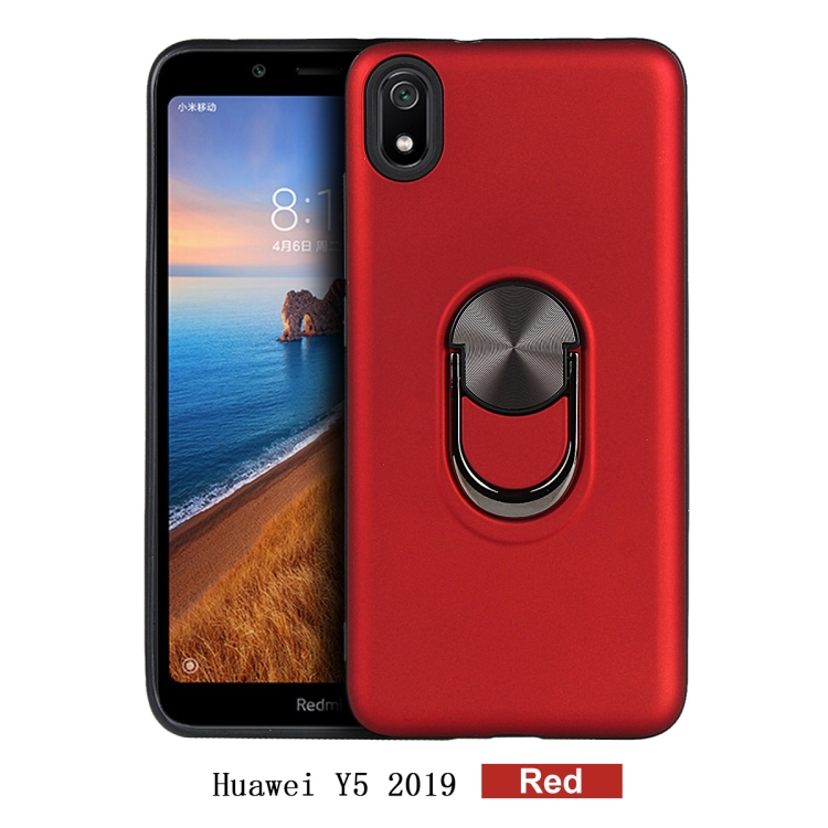 

For Huawei Y5(2019) 360 Rotary Multifunctional Stent PC+TPU Case with Magnetic Invisible Holder(Red)