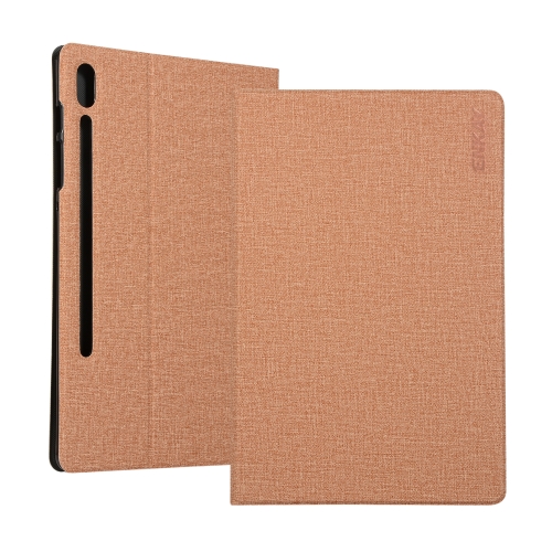 

ENKAY Denim Pattern Horizontal Flip Leather Case with Holder for Galaxy Tab S6 10.5 T860 / T865(Light Brown)