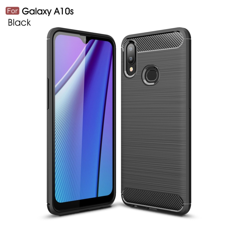 

Brushed Texture Carbon Fiber TPU Case for Galaxy A10s(Black)