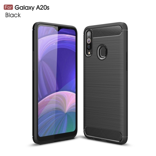 

Brushed Texture Carbon Fiber TPU Case for Galaxy A20s(Black)