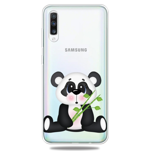 

For Galaxy A70 3D Pattern Printing Extremely Transparent TPU Phone Case(Bamboo Bear)