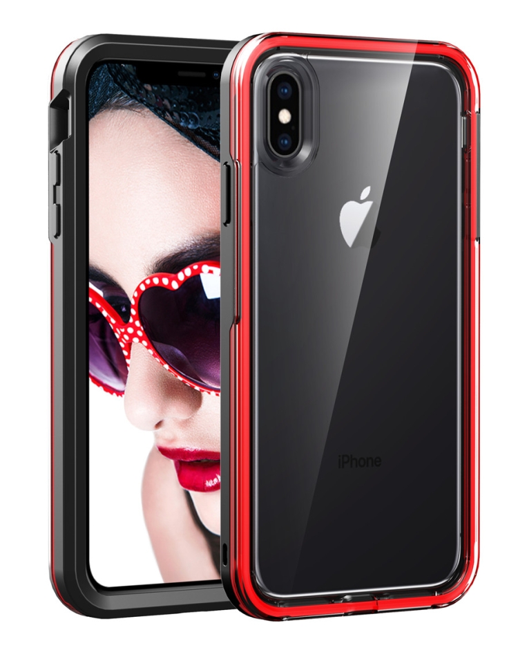 

Black+Red For iPhone X / XS 2 in 1 TPU+PC Solid Color Combination Drop