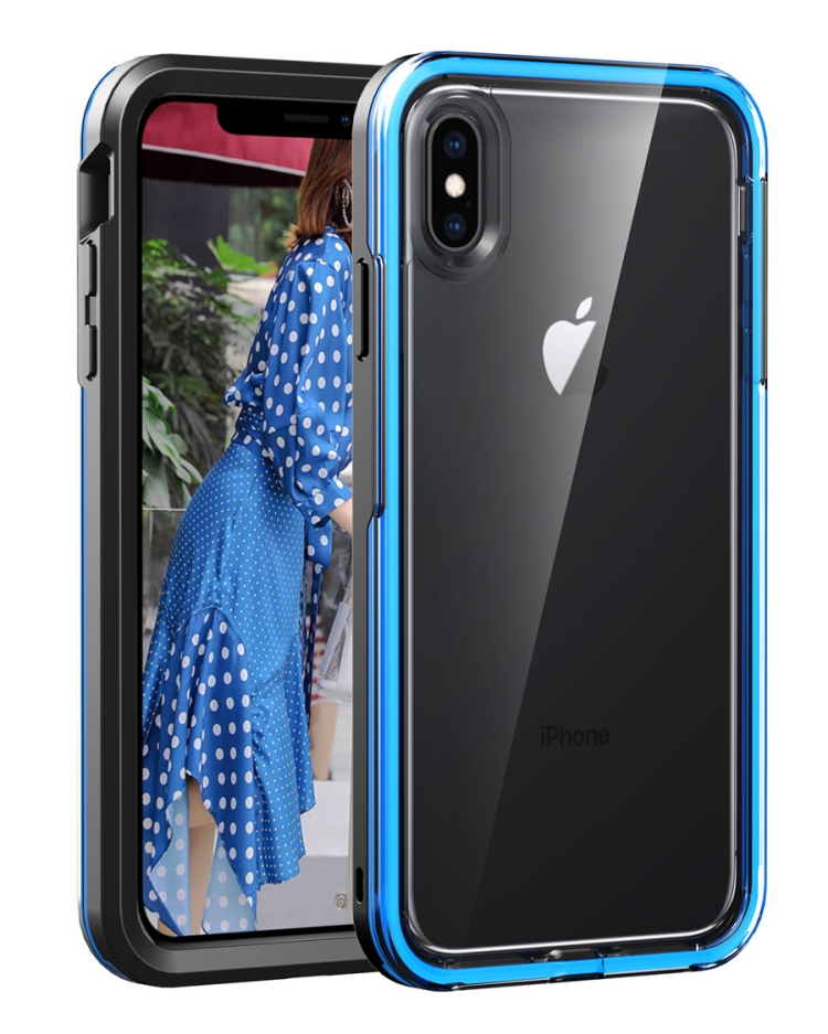 

Black+Blue For iPhone X / XS 2 in 1 TPU+PC Solid Color Combination Drop