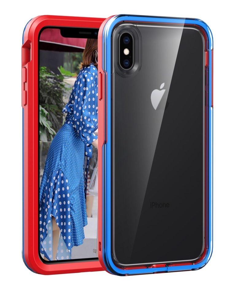 

Red+Blue For iPhone X / XS 2 in 1 TPU+PC Solid Color Combination Drop