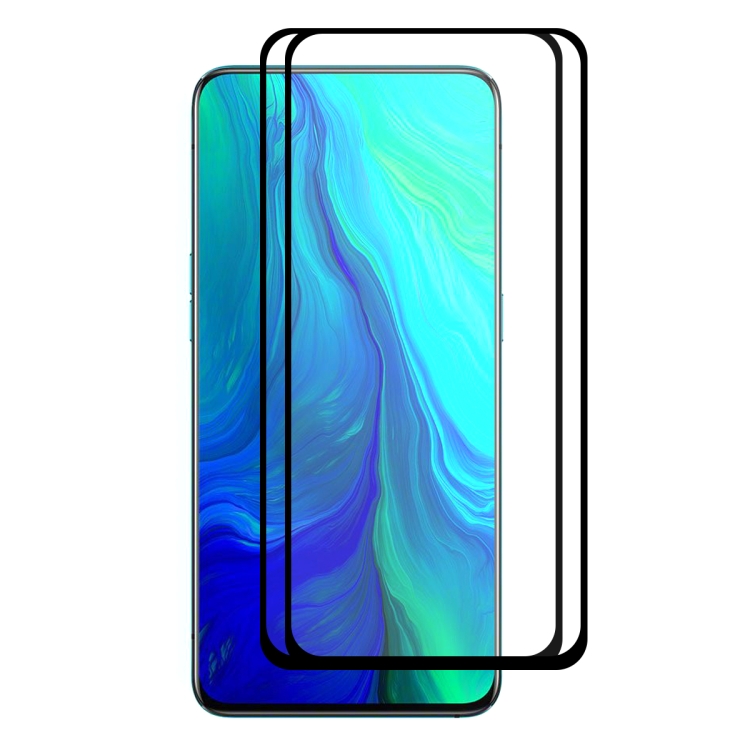 

2 PCS ENKAY Hat-prince Full Glue 0.26mm 9H 2.5D Tempered Glass Full Coverage Film for OPPO Reno