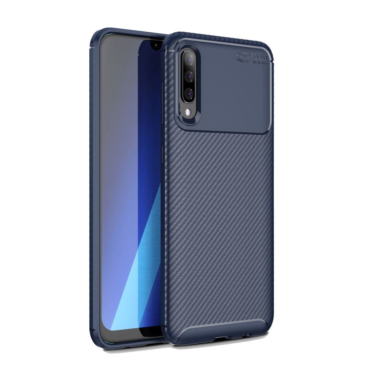 

For Galaxy A50s Carbon Fiber Texture Shockproof TPU Case(Blue)